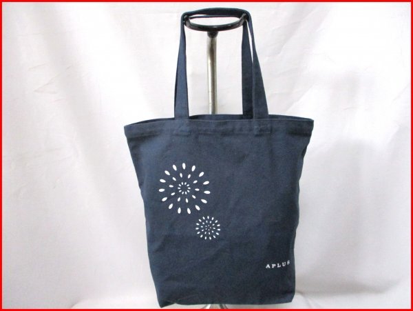 APLUS/アプラス◇キャンパス トートバッグ NV H35cm拍卖