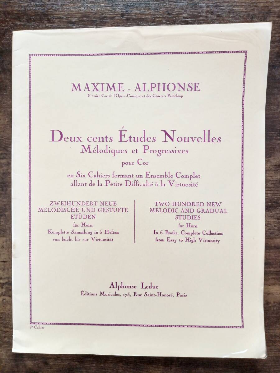 送料無料 ホルン教則本 マキシム・アルフォンス:旋律的・斬進的な新しい200のホルン練習曲 第6巻 高度な技術のための10の旋律的練習曲拍卖
