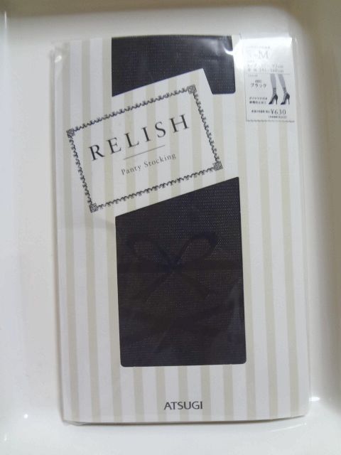新品 ATSUGI RELISH レリッシュ パンティストッキング S~M ブラック 黒 レースアップ足首柄拍卖