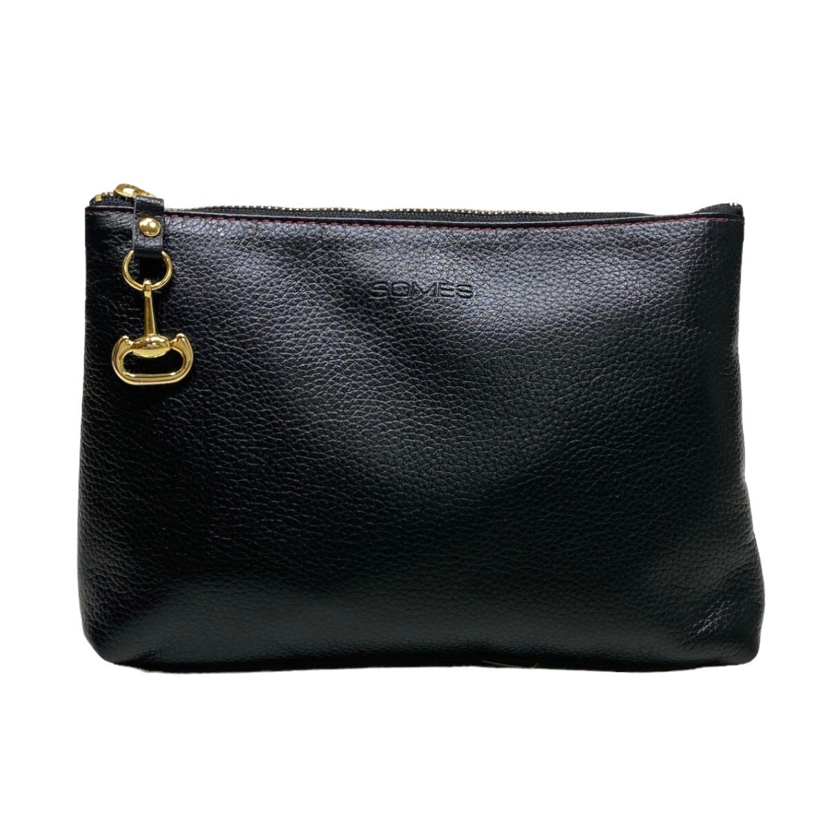 美品 ソメス レザーポーチ ポーチ ホースビット ブラック 24F14-lk拍卖