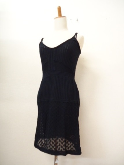 【KCM】eti-5-T1★新品★【ETINCELLE/エタンセル】レディース ノースリーブ ニットワンピース サイズ T1(S相当) ブラック拍卖