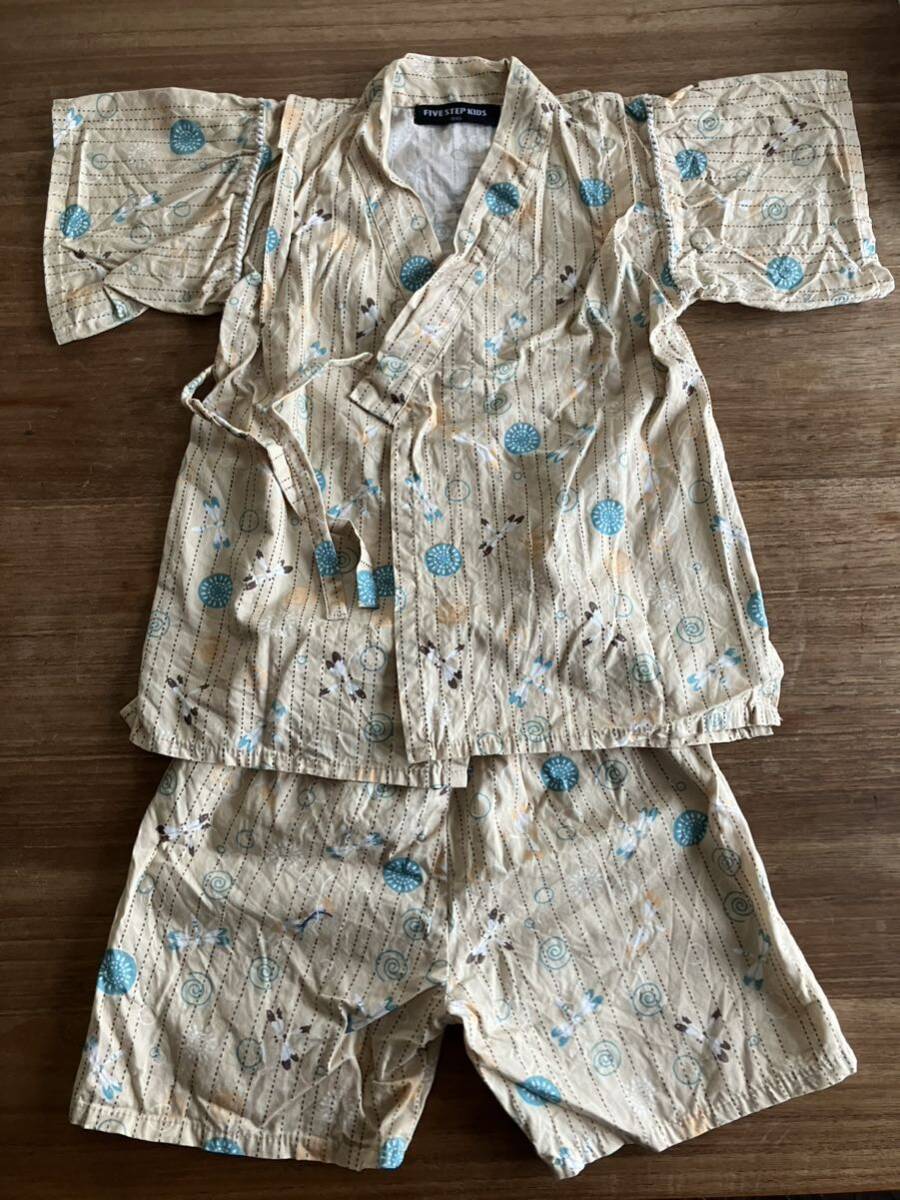美品 甚平 100 子供甚平 お祭り 男女 半袖シャツ 半ズボン 浴衣 キッズ コットン100% 5才 6才 夏祭り 夏休み パジャマ拍卖