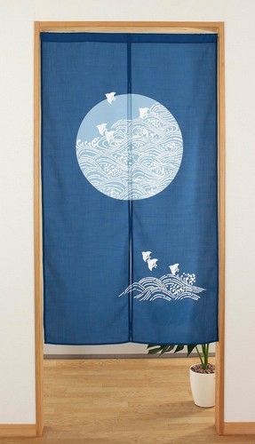 新品 暖簾 のれん 波千鳥 85×150拍卖