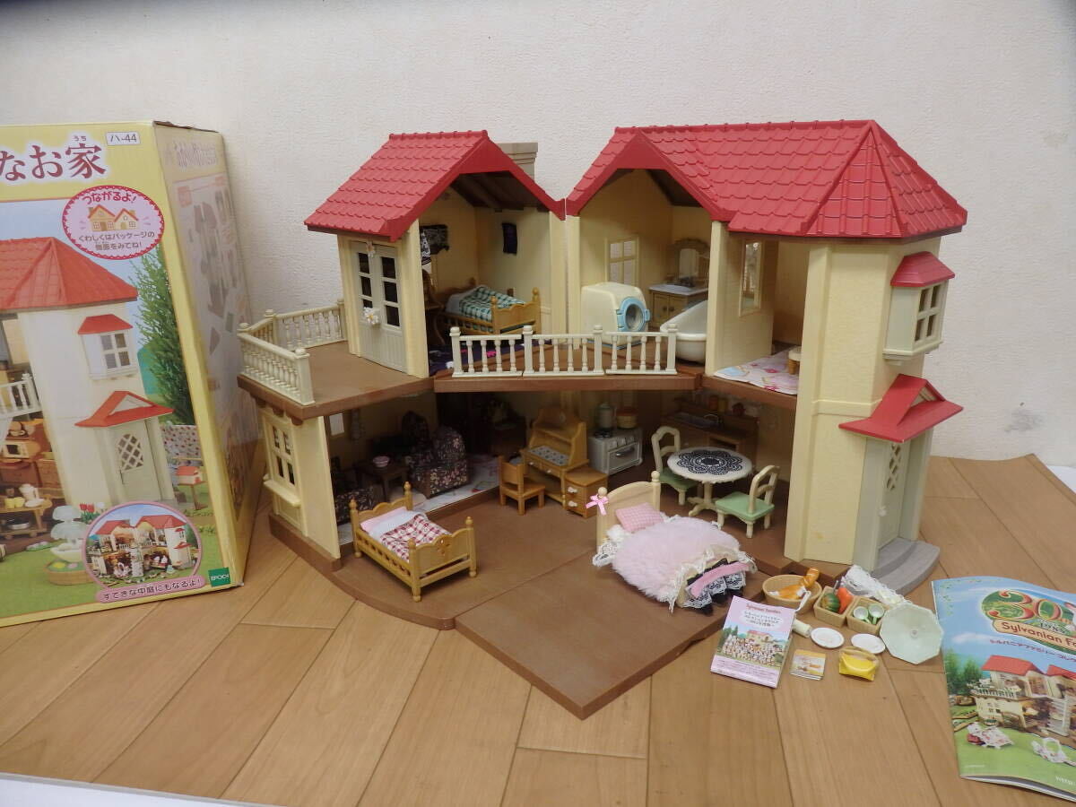 F5-6.6) シルバニア ハウス 明かりの灯る大きなお家 家具付き かわいくリメイクしてあります拍卖