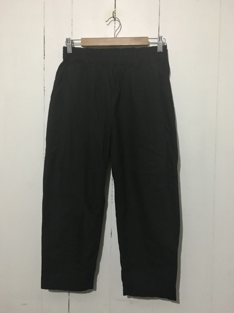 美品 日本製☆ohana オハナ ウエストゴム イージーパンツ バギーパンツ サイズF 黒 ブラック 綿100% コットン100%拍卖