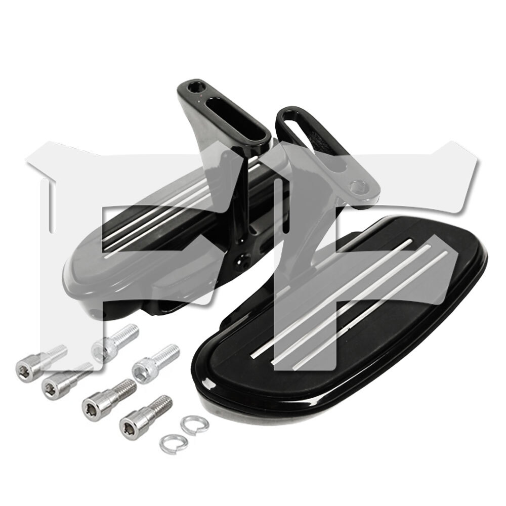 ハーレー ツーリング 93-23 助手席用 フットボード 特大フットペグ マウントキットブラケットキット ブラック パーツ カスタム拍卖