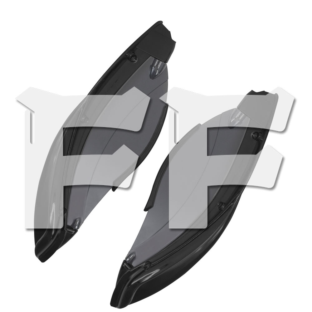 送料無料● ハーレー ツーリング FLHR FLHT FLHX 96-13 サイド ウイング フロント ガラス エアディフレクター ブラック/グレー パーツ拍卖