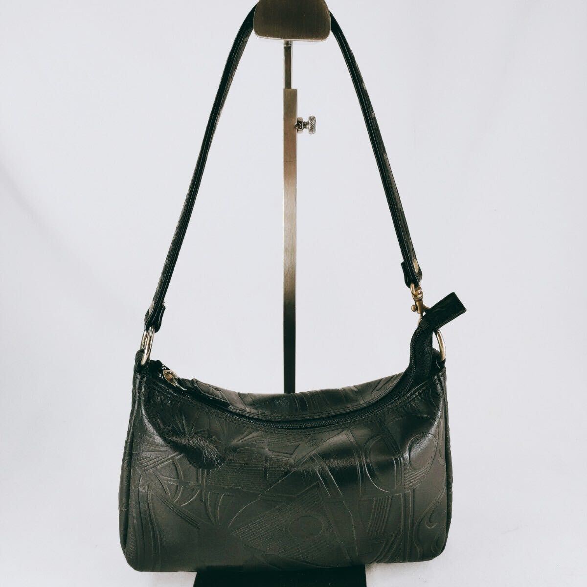 【レトロ】 ハンドバッグ ミニトート 手提げ レザー ブラック ヴィンテージ ハンド トート 鞄 軽量 コンパクト アクセサリーポーチ D-2拍卖