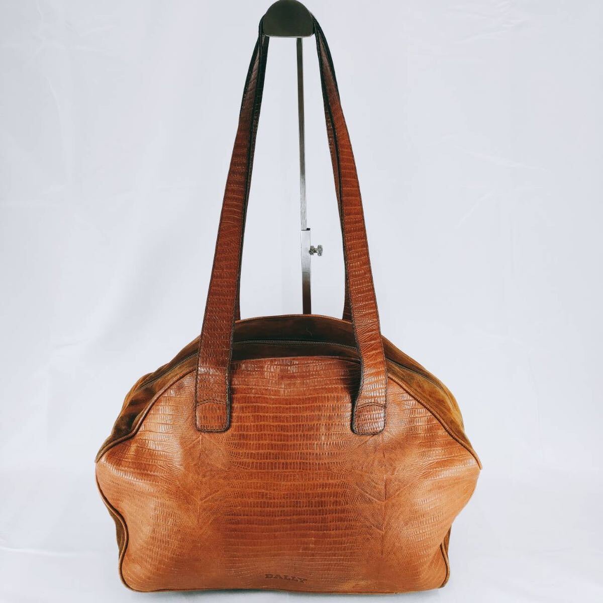 【やや美品】BALLY バリー ハンドバッグ 肩掛け 手提げ トート ブラウン スエード ヴィンテージ 大容量 台形 鞄 かばん カバン B-7拍卖
