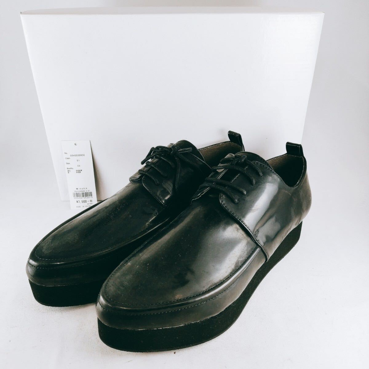 jurianojurrie ジュリアーノジュリ 靴 定価7500 合成皮革 ブラック系 ペタンコ ズック シューズ パンプス ウォーキング くつ #4拍卖