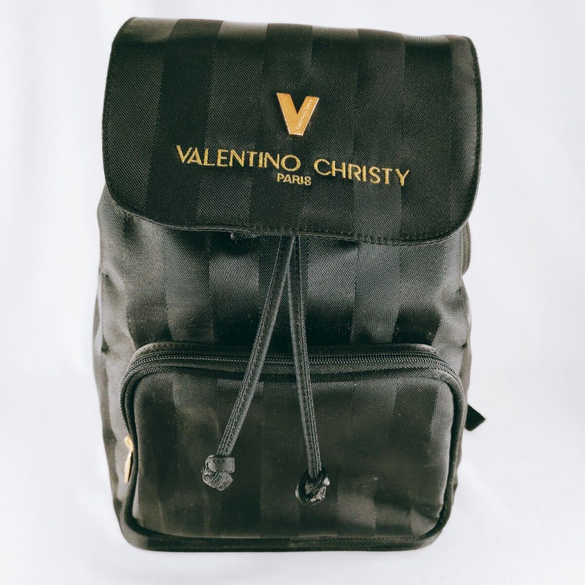Valentino Christy バレンティノクリスティ リュック ナップサック デイパック バッグパック ナイロン アウトドア ブラック系 かばん C-3拍卖