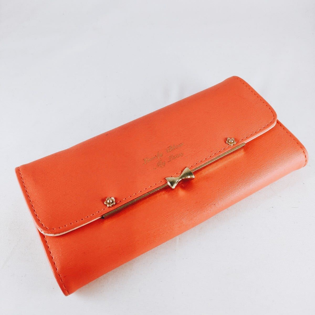 Lovely Blow My Love 長財布 ピンク系 札入れ 小銭入れ有り 財布 レザー ゴールド金具 リボン カード 定期 コインケース W-4拍卖