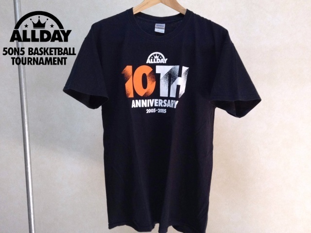 ★貴重★ALLDAY 10TH Tシャツ 黒 Lサイズ GILDAN バスケ 代々木 ストリートボール オールデイ サムシティ 部活 代々木 3×3 SOMECITY拍卖