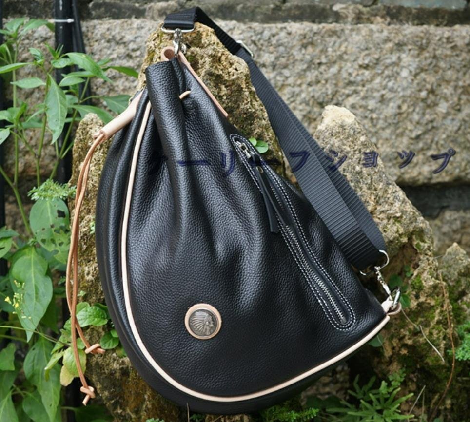 【ケーリーフショップ】メンズバッグ 本革 ボディバッグ ワンショルダーバッグ 斜めがけ 肩掛け アメリカンスタイルのショルダーバッグ拍卖