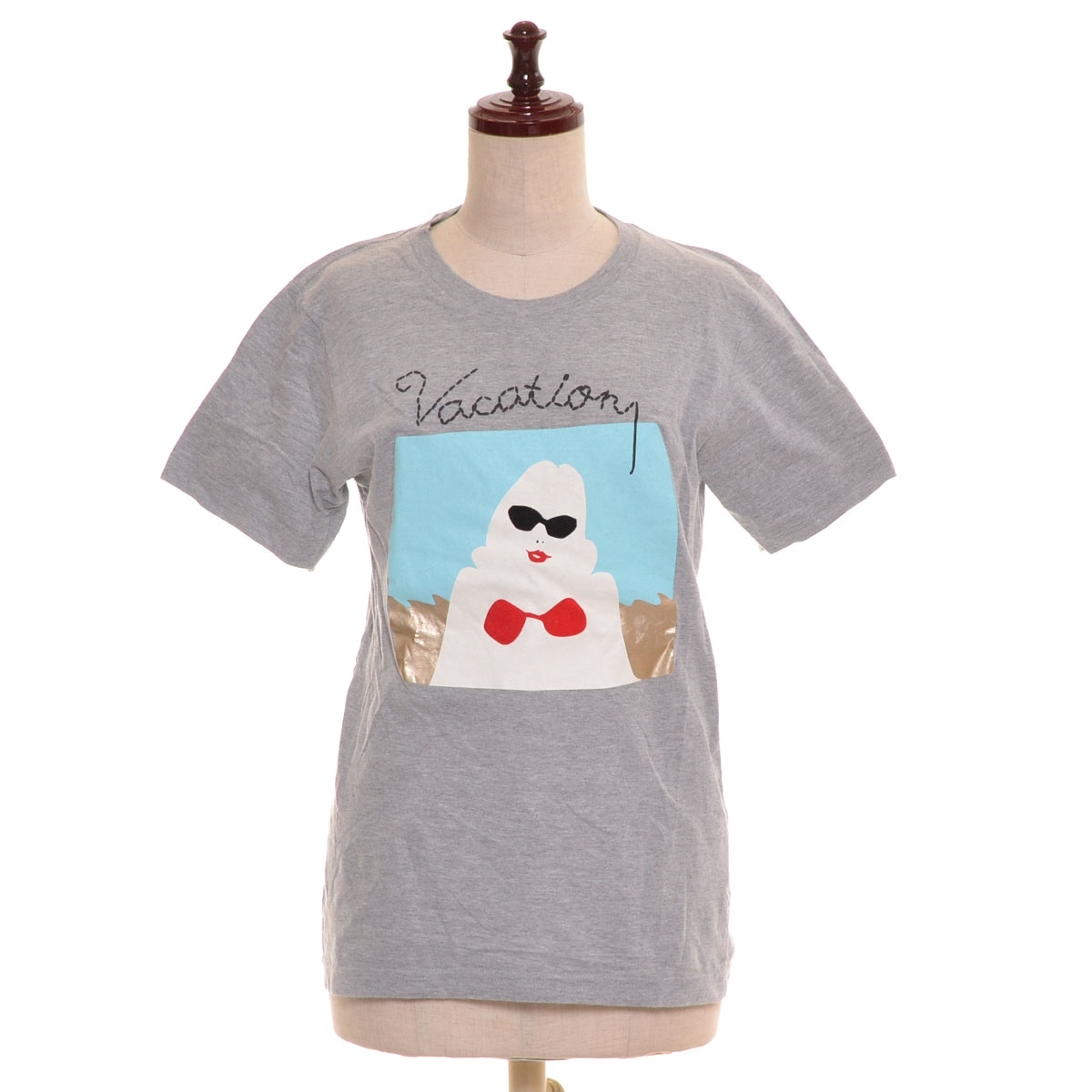 □510658 Americana アメリカーナ ◯半袖Tシャツ レディース 日本製 グレー 他拍卖