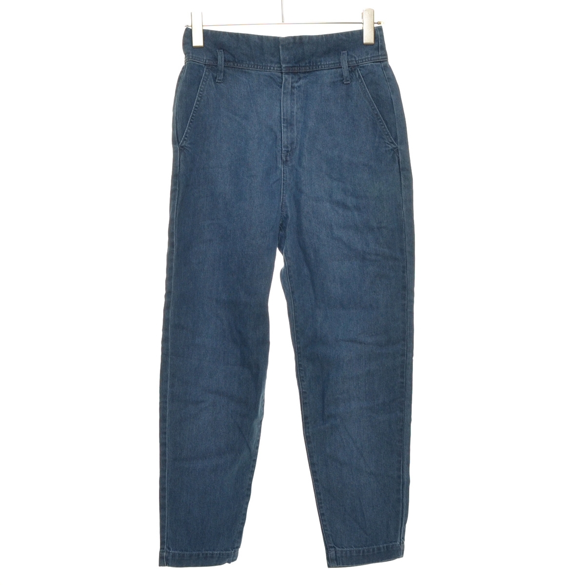 □419844 nano universe ナノユニバース ○ハイウエストテーパードジーンズ サークルデニムパンツ 669-1127018 サイズ38 レディース拍卖