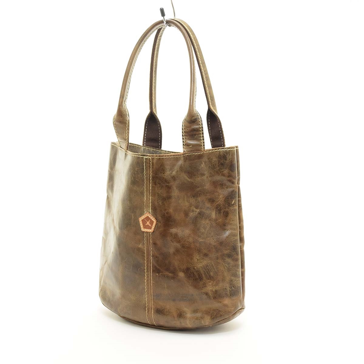 □513286 Ain Soph アインソフ ◯トートバッグ 本革レザー レディース ブラウン拍卖