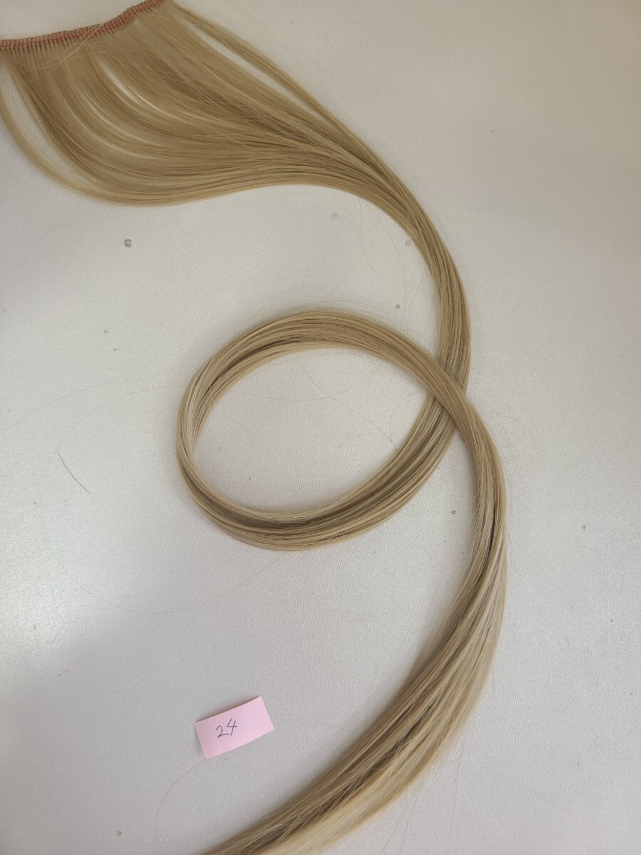 ウィッグパーツ☆ベージュ金髪☆クリップつけ毛に、エクステに☆白っぽい茶色☆ロングストレート毛束☆ベージュ☆スモーキー金髪毛束拍卖