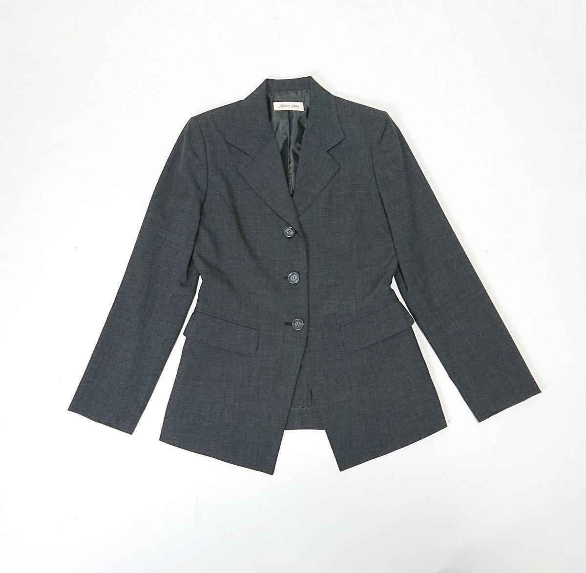 (未使用 レディース) Alpha Aim // 背抜き シングル テーラード ジャケット (ダークグレー) サイズ 9AR拍卖