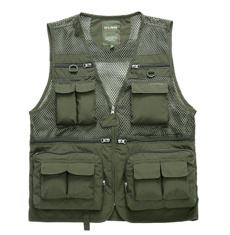多機能ベスト メンズ メッシュ フィッシングベスト チョッキ お釣りベスト アウトドア ジレ 作業服 カメラマン M-4XL ダークグリーン拍卖