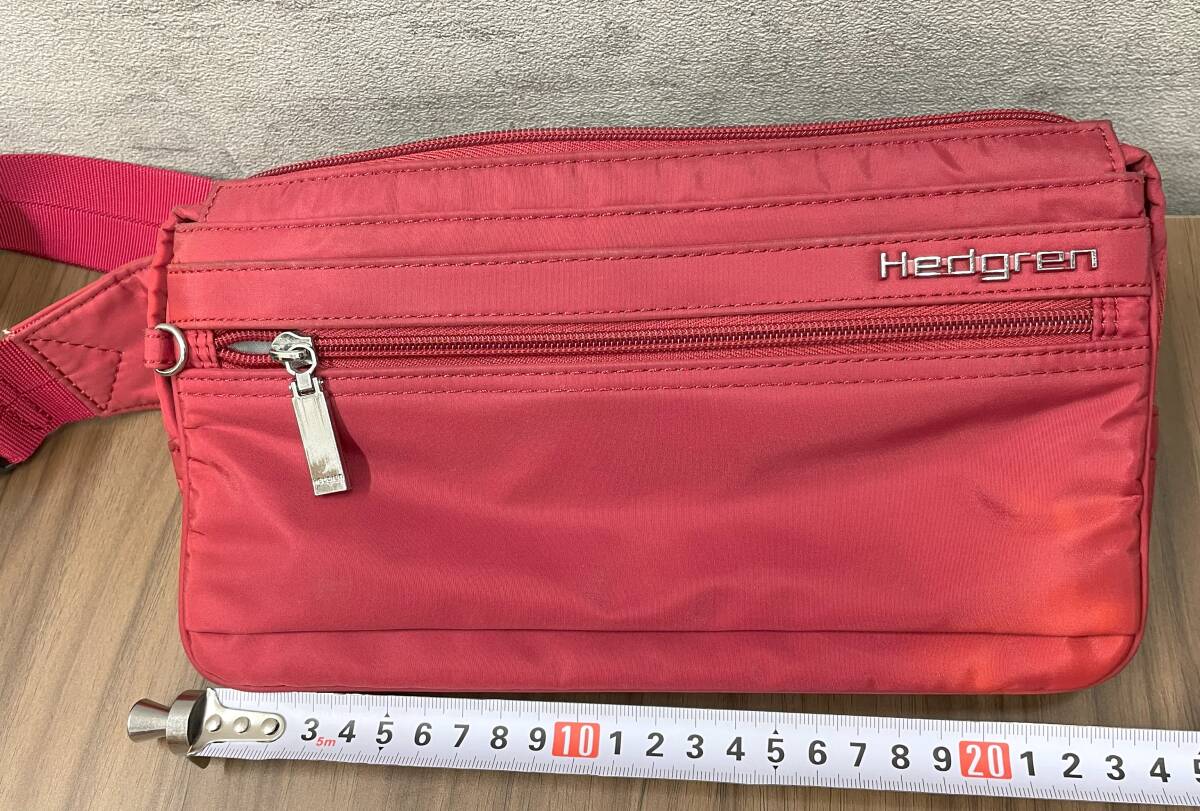 ♯7664【中古品】Hedagren (ヘデグレン)ショルダーバッグ 赤色(汚れあります)拍卖