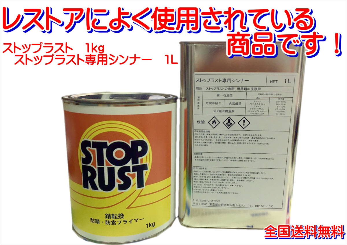 (在庫あり) エスケー ストップラスト 専用シンナーセット レストア 中古車 自動車 塗装 補修 錆転換 防錆 防食  送料無料拍卖