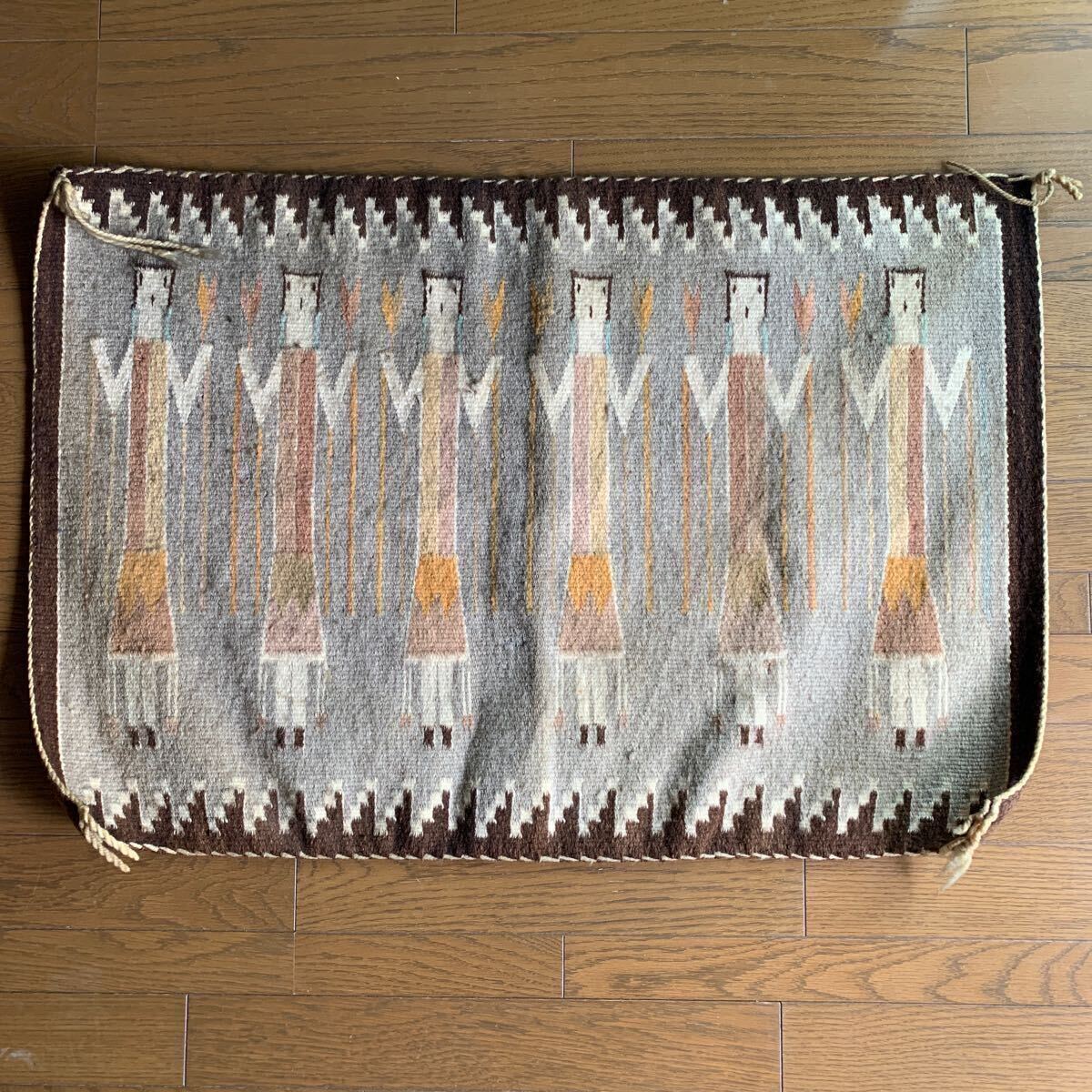 80'sナバホ族の精霊「Yei」ラグ ★ ネイティブ アメリカン インディアン ハンドメイド拍卖