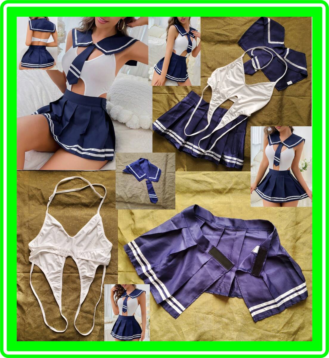 ♥超素敵★コスチューム★セーラー風セット★テディデザイン★巻風スカート(サイズ許容幅大)★ネクタイ♥W107S拍卖