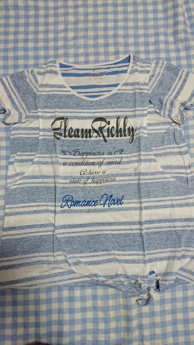 @427☆未使用・保管品☆授乳服☆前絞り半袖カットソー 青М拍卖