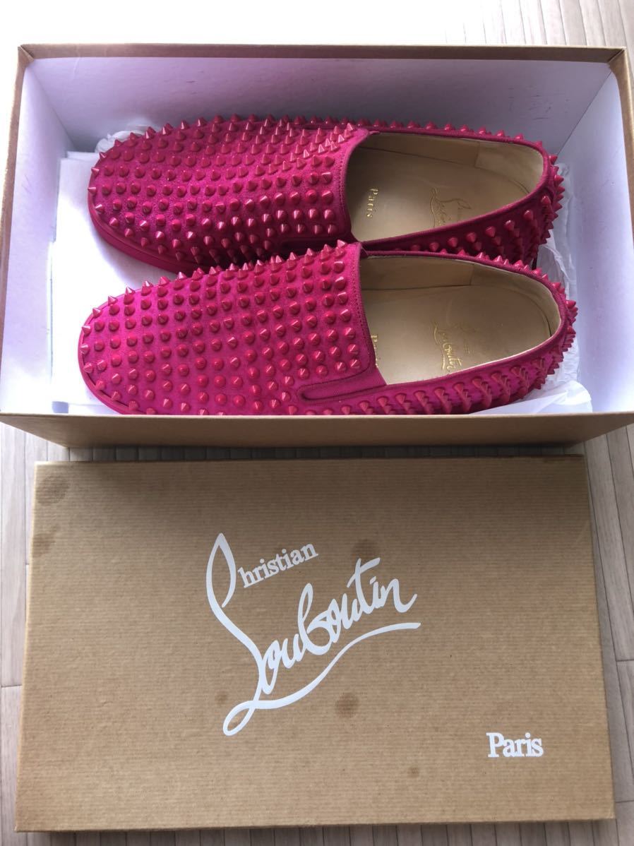 クリスチャンルブタン スタッズスニーカー ピンク 42拍卖