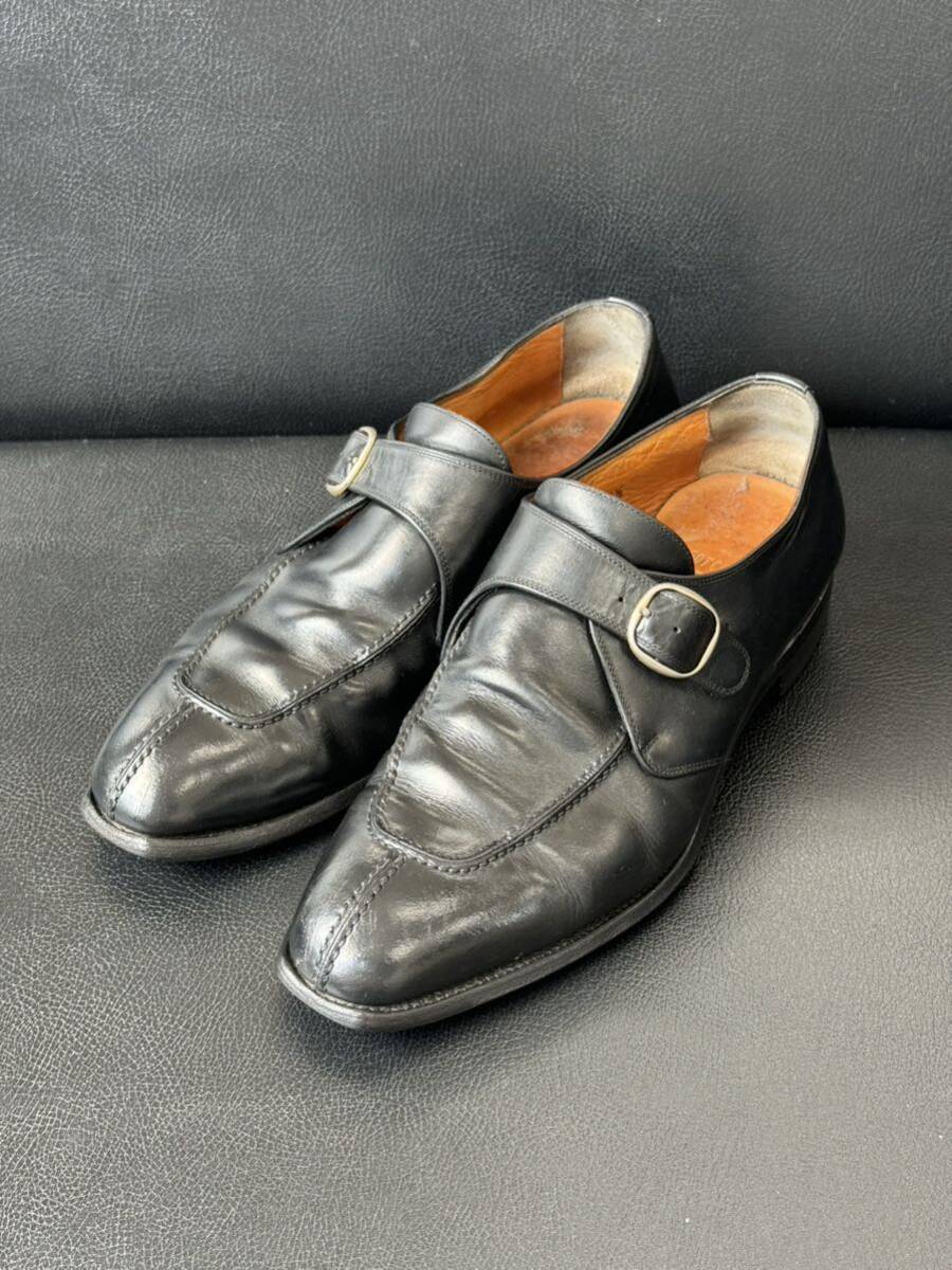 SCOTHGRAIN スコッチグレイン 2850 モンクストラップ ビジネスシューズ ブラック 25.5cm レザーシューズ 革靴拍卖