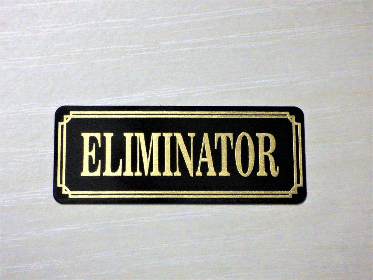 E-42-3 ELIMINATOR 黒/金 オリジナルステッカー エリミネーター 750 125 カウル ビキニカウル カスタム 外装 タンク スイングアーム 等に拍卖