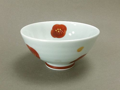 美濃焼! ZOHO ☆金銀赤椿・ご飯茶碗☆ HP6A 新品 小鉢 向付 盛鉢 盛皿 丼 飯碗 中平 ギフト拍卖