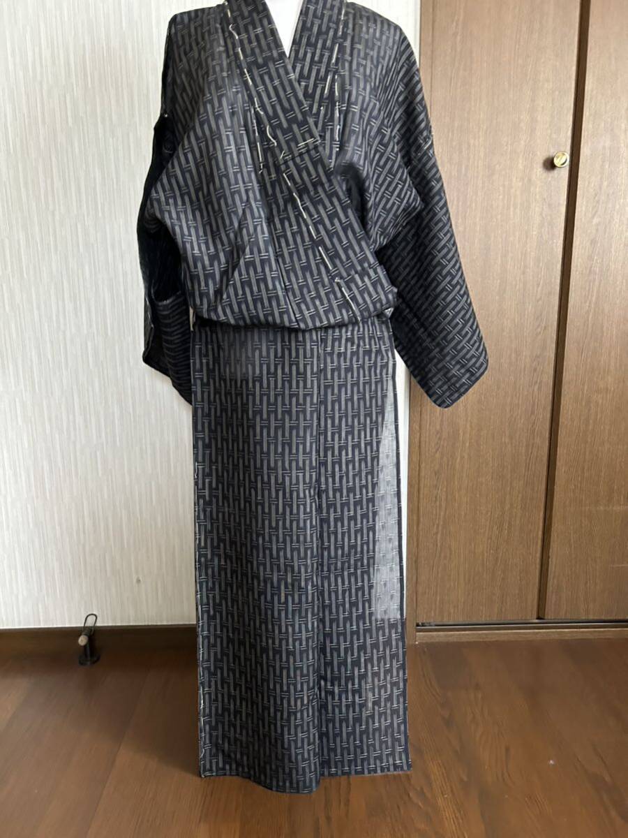 黒 絽?紗? 物 着物 新品 しつけ糸付き拍卖