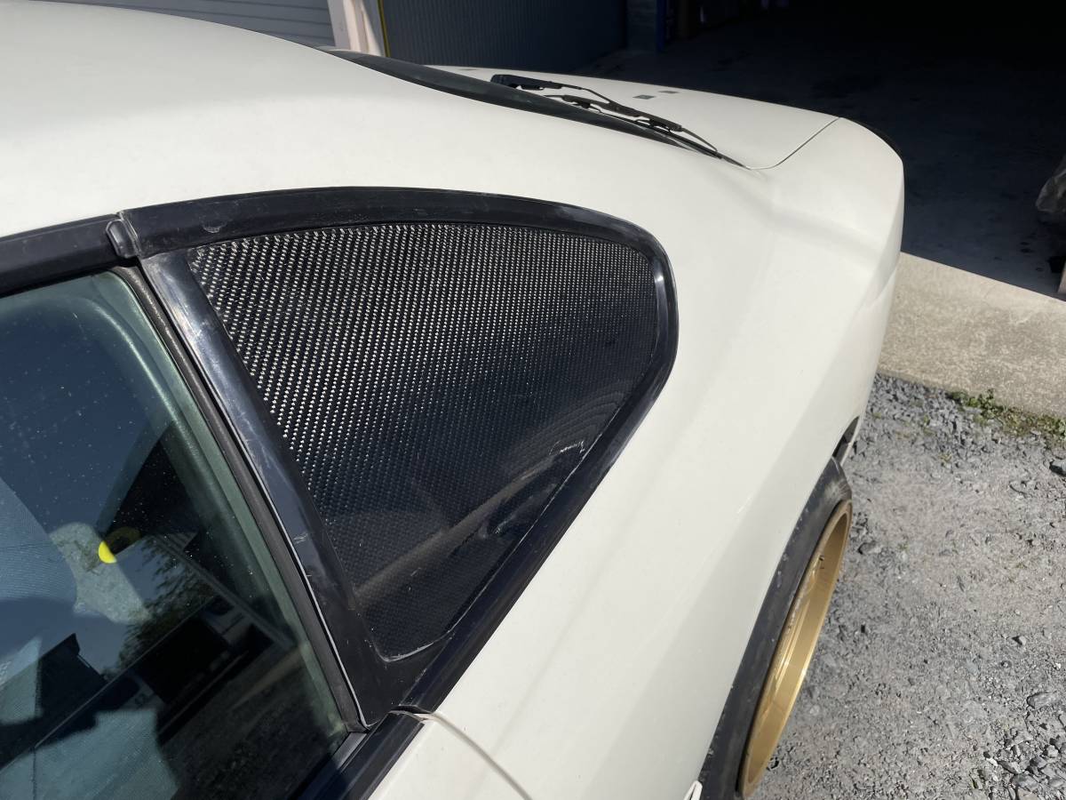 ★スーパーメイド☆S15シルビア用リアクウォーターガラス純正タイプカーボン製三角窓 ☆拍卖