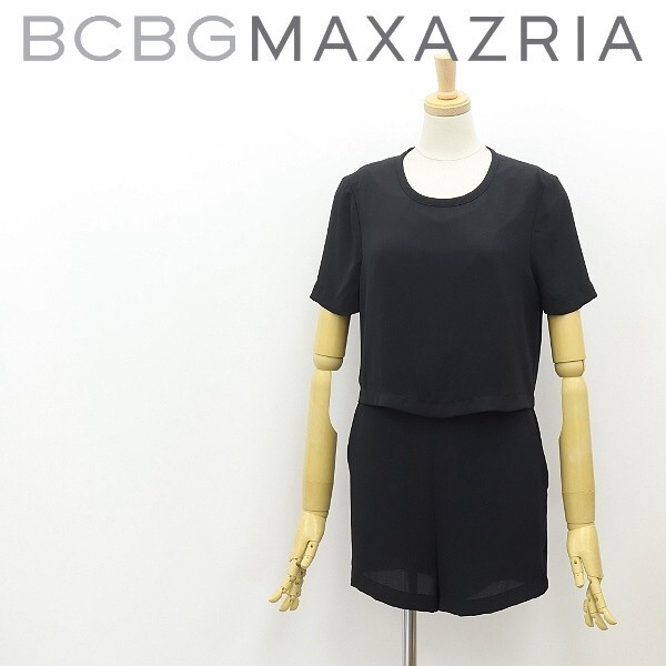 ◆BCBG MAXAZRIA マックスアズリア LEEO ショートパンツ オールインワン 黒 ブラック XXS拍卖