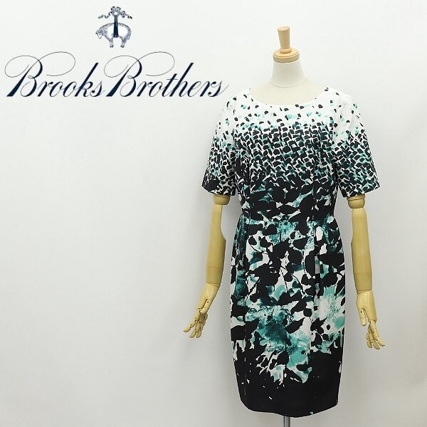 ◆BROOKS BROTHERS ブルックスブラザーズ 総柄 タック コクーン ワンピース 2拍卖