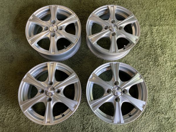 送料無料 中古ホイール 14in 5.5J +50 PCD100 スタッドレス用に フィット シャトル インサイト キューブ拍卖