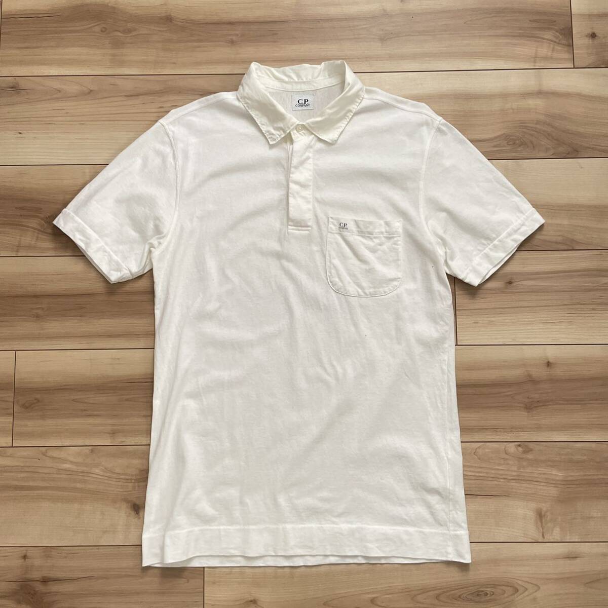 【送料無料】【美品】90s 00s C.P.COMPANY シーピーカンパニー ポロシャツ 白 M ポケット拍卖