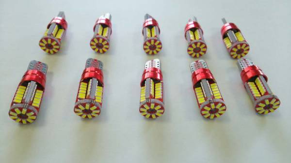 12/24V兼用 キャンセラー内蔵 T10 LED 57連 ポジション 白 10個.拍卖