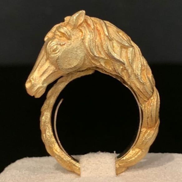 激レア!【 HERMES 】1960s Horse Yellow Gold Braided Band Ring ヴィンテージエルメス!Gabor Nagy Gaboratory拍卖