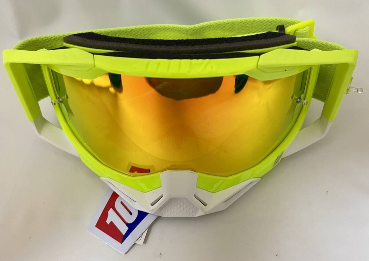 100% Racecraft 2 Fluo Yellowレッドミラーレンズ 新品 ゴーグル レースクラフト クリアレンズ付属拍卖