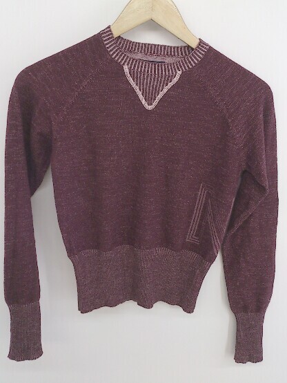 ◇ NAUTICA ノーティカ ウールニット 長袖 セーター サイズS バーガンディ系 レディース P拍卖
