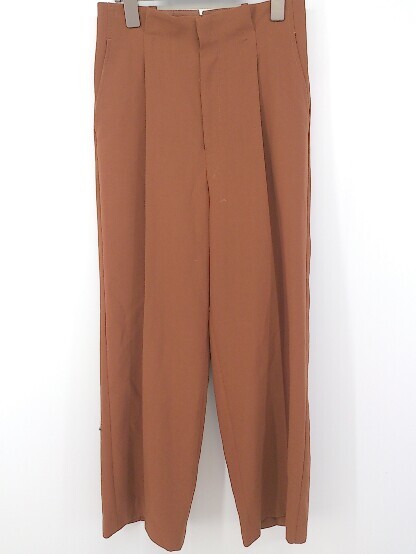 ◇ SHIPS シップス レースアップ タック スラックス パンツ サイズ36 ブラウン系 レディース P拍卖