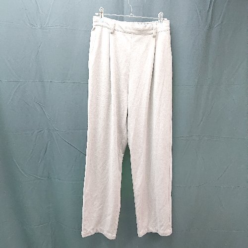 ◇ CLASSICAL ELF ウェストゴム センタープレス タック レーヨン混 スラックス パンツ Mサイズ ブラウン レディース E拍卖