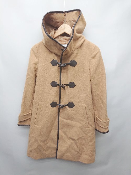 ◇ ROPE PICNIC ロペピクニック ウール混 パイピング フード 長袖 ダッフルコート サイズ36 ベージュ系 レディース P拍卖