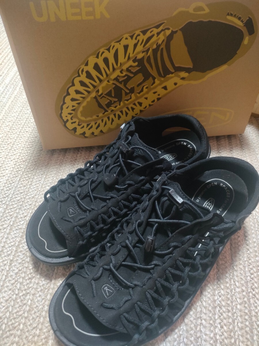 新品 未使用 KEEN UNEEK 2 OT 27cm US9 キーン ユニーク サンダル スニーカー メンズ BLACK オールブラック 黒 正規品 アウトドア拍卖
