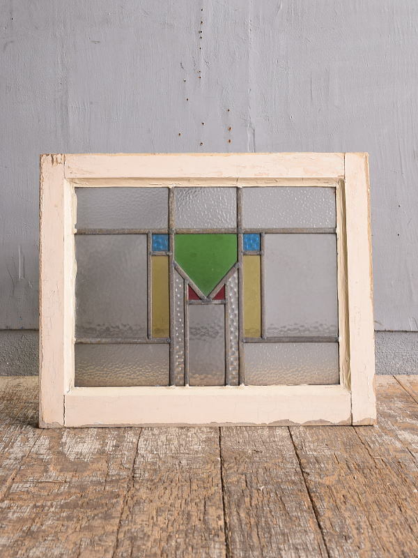 イギリス アンティーク ステンドグラス 幾何学 12470拍卖