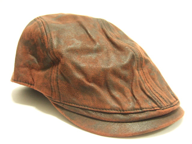 s横浜最新コレクション ♪ ハンチング 合皮茶 送料300円ξhaξ ξ10s拍卖