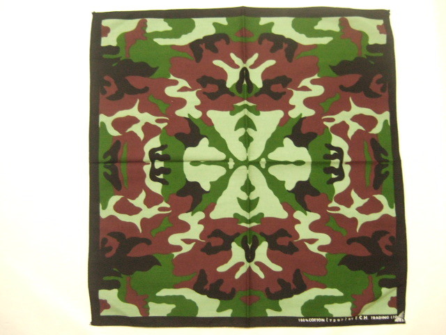 横浜最新 迷彩☆バンダナ グリーン/ブラウン 4枚まで送料180円 ξ☆Bξ ξ10s拍卖